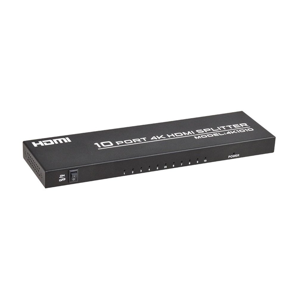 5MNG0Y8 Engineering-Grade 3D HDMI 1x10 4K Splitter Stable Without Black HD Office Multimedia Home Splitter HDMI Switch Distributor(US Plug)