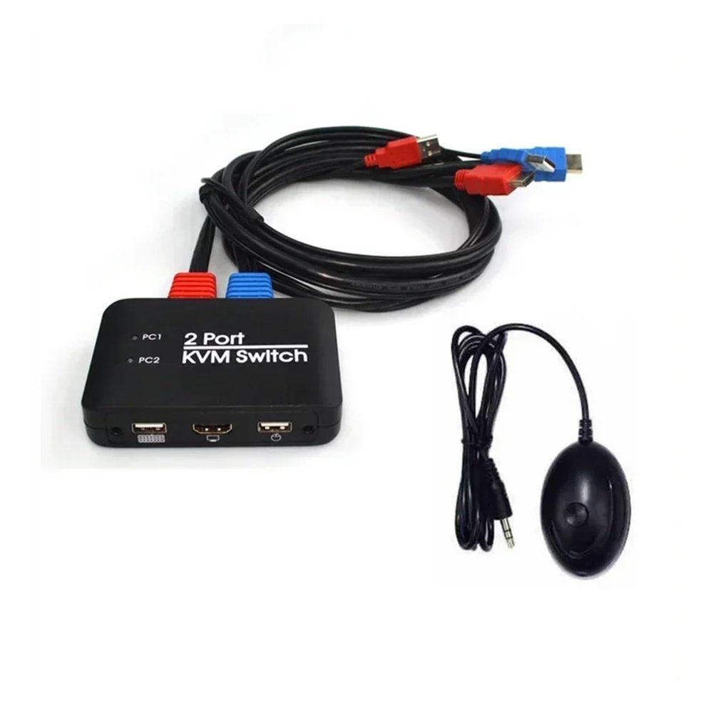 D3LX0Z1 4K@60Hz 2 Port KVM Switch Support Keyboard and Mouse Control KVM Switch 2 Input 1 Output for Computer Laptop DVD PS*5 HDTV