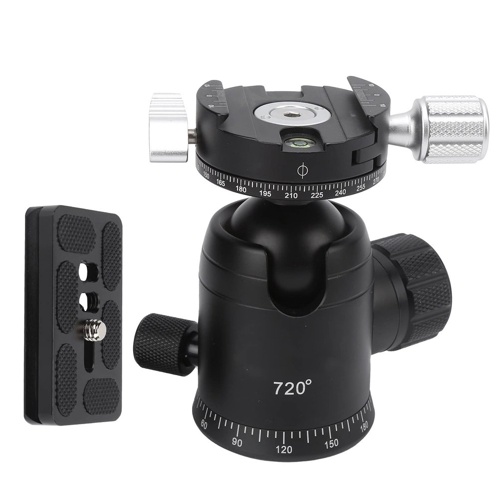 720 Panoramic SLR Camera Tripod Ball Head, Video Shooting Rotating Photography, Quick Installation System, Tier Vial, Bottom Horizontal Rotating Base, Aluminum Alloy Material, Bl