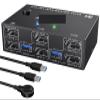 5MNG0Y8 USB 3.0 HDMI Displayport KVM Switch 2 Monitor 2 Computer 4K@60Hz 2K@144Hz,Dual Monitor KVM Switch for 2 PC Share 4 USB 3.0 Ports(202DD Without EDID) view 2