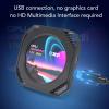 2.1inch USB Monitor 480480 Pixel Water Cooler Screen, DIY Dynamic Theme Water Cooler Screen USB RGB GPU CPU Temperature Display PC Case Secondary Screen (Black) view 4