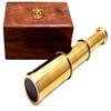 6" Telescope Box Wooden Brass Spyglass Vintage Antique Maritime Nautical Gift view 1
