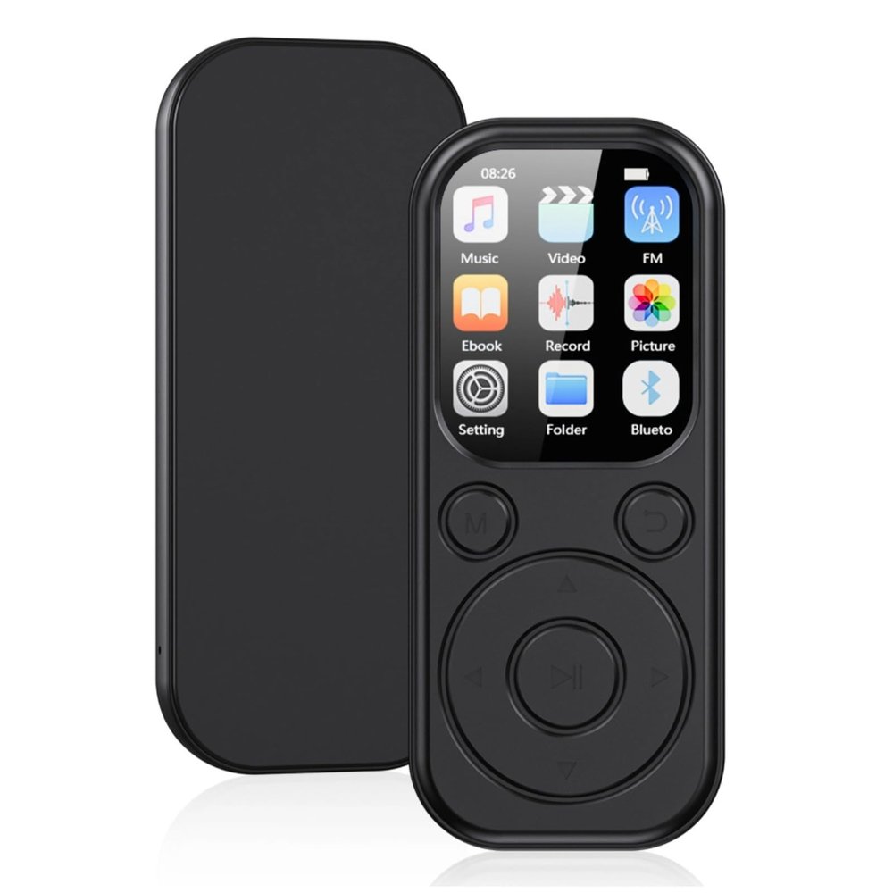 MP3 Player with Bluetooth 5.4, Portable Music Player HiFi Sound with 2.01in Screen, Enjoying Digital Music and Audiobooks Anytime, UP to 128G, 3.5mm Jack, Clock, FM, (with