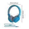 AsrMyjcx Wired Headset Over Ear Headphone Students Listening Music Gaming with 3.5mm Audio Jack Office Lightweight Home,Professional, Blue view 2