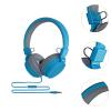 AsrMyjcx Wired Headset Over Ear Headphone Students Listening Music Gaming with 3.5mm Audio Jack Office Lightweight Home,Professional, Blue view 3