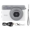 1080P Digital Camera, 0.96in Travel Compact Camera, Autofocus Vlogging Camera, 16X Zoom Photography Camera for Kids, Teens, Adults (White) view 3