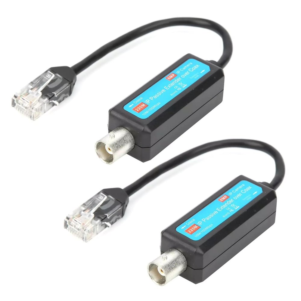 1 Pair 10/100Mbps Passive IP Network Coaxial Transmitter+Receiver for IP NVR Camera