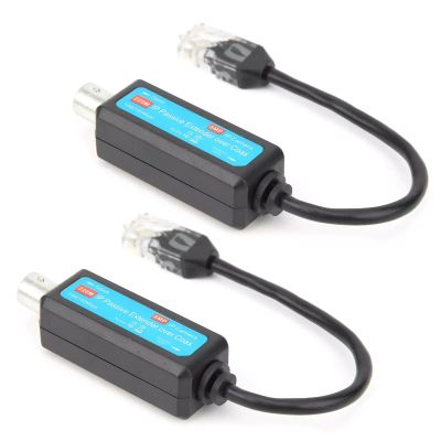 1 Pair Passive Coaxial lP Extender, 10/100Mbps Network HD Camera Coaxial Lines for IP NVR Camera