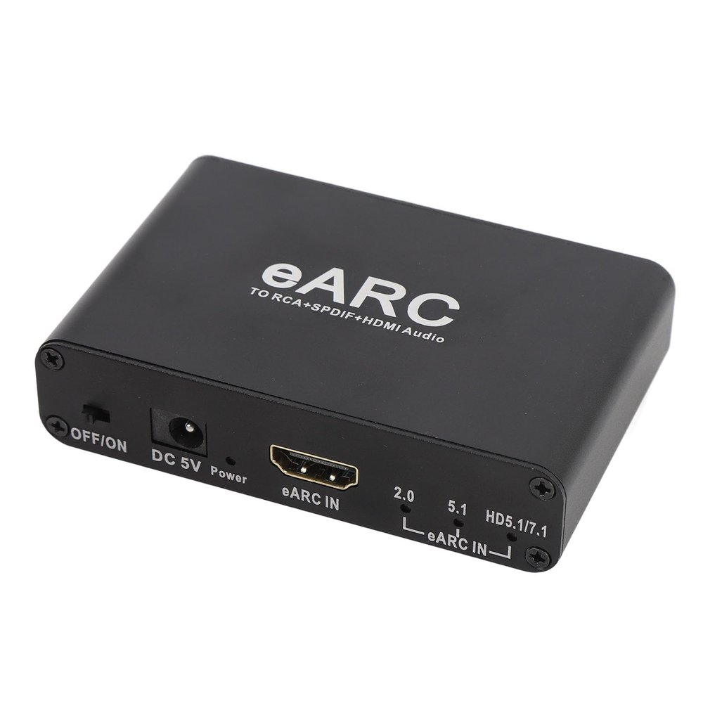 EARC ARC Sound Extractor, eARC Audio Converter to HDMI Optical 3.5mm AUX Sound Extractor Adapter, for TV to Soundbar Speaker Amplifier