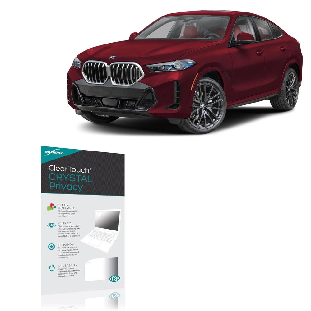 BoxWave Screen Protector Compatible with BMW 2025 X6 M60i Infotainment Display (14.9 in) - ClearTouch Crystal Privacy (2-Pack), Privacy Screen Protector Flexible Film Clear