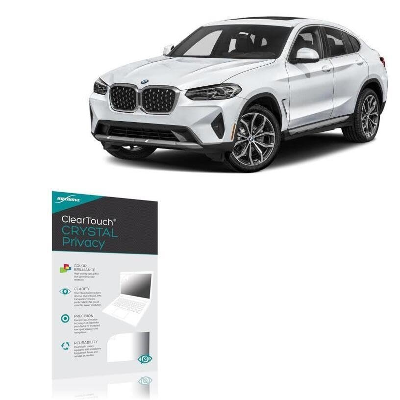 BoxWave Screen Protector Compatible with BMW 2025 X4 M40i Infotainment Display (12.3 in) - ClearTouch Crystal Privacy (2-Pack), Privacy Screen Protector Flexible Film Clear