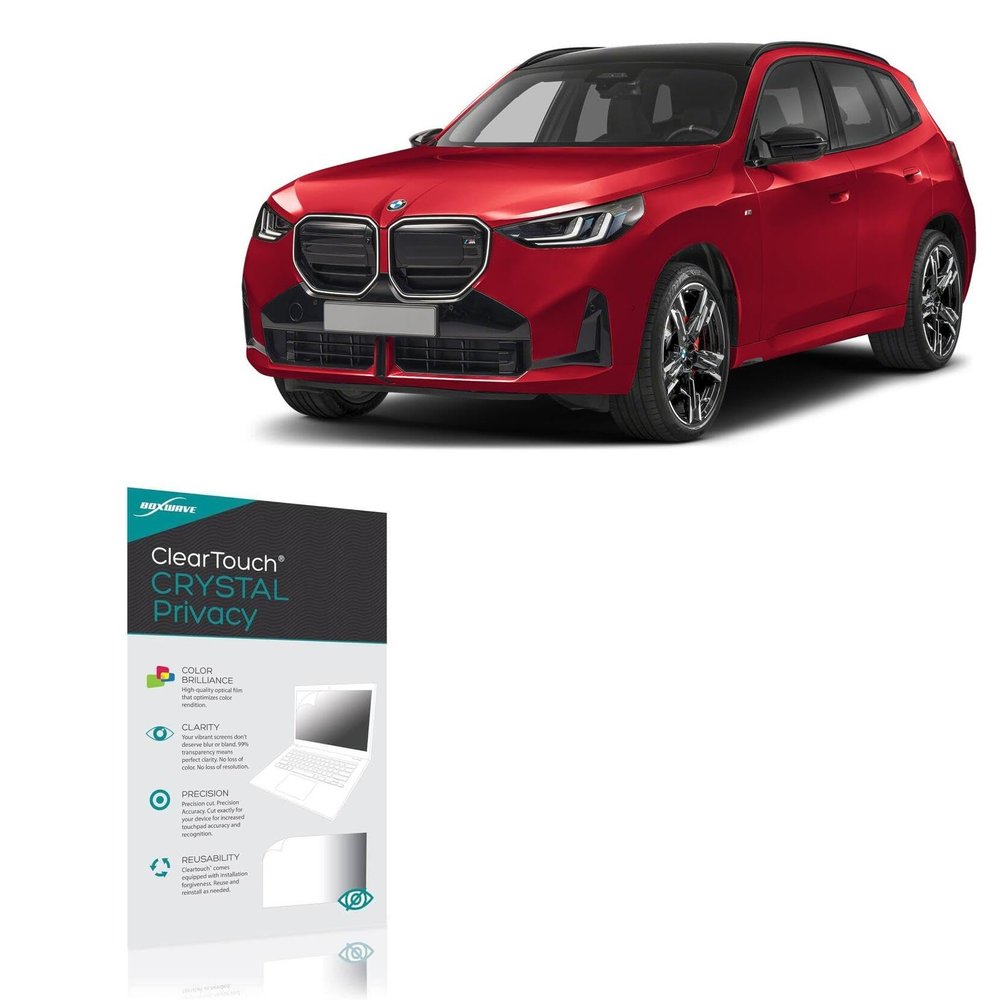 BoxWave Screen Protector Compatible with BMW 2025 X3 M50 xDrive Instrument Cluster (12.3 in) - ClearTouch Crystal Privacy (2-Pack), Privacy Screen Protector Flexible Film Clear