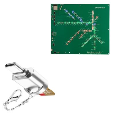 BoxWave Adapter Compatible with Traintrackr Stockholm Tunnelbana (Metro) - Micro SD Card miniReader, USB Type-C OTG Reader USB3.0 Adapter Keychain - Metallic Silver