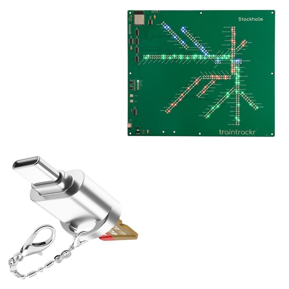 BoxWave Adapter Compatible with Traintrackr Stockholm Tunnelbana (Metro) - Micro SD Card miniReader, USB Type-C OTG Reader USB3.0 Adapter Keychain - Metallic Silver