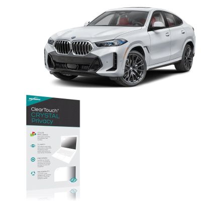 BoxWave Screen Protector Compatible with BMW 2025 X6 xDrive40i Infotainment Display (14.9 in) - ClearTouch Crystal Privacy (2-Pack), Privacy Screen Protector Flexible Film Clear
