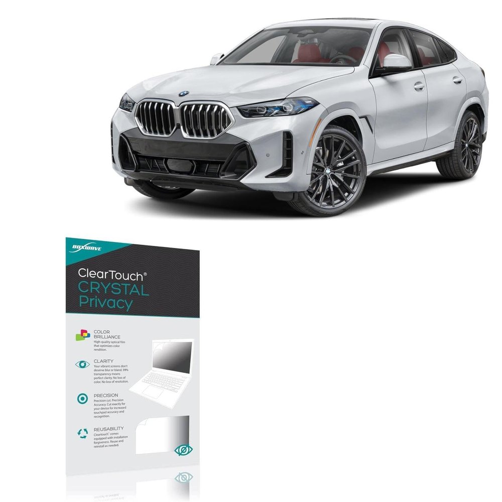 BoxWave Screen Protector Compatible with BMW 2025 X6 xDrive40i Infotainment Display (14.9 in) - ClearTouch Crystal Privacy (2-Pack), Privacy Screen Protector Flexible Film Clear