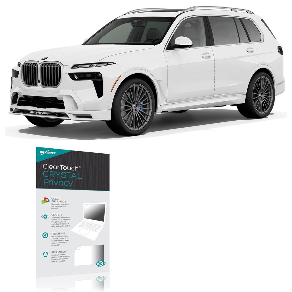 BoxWave Screen Protector Compatible with BMW 2025 X7 Alpina XB7 Infotainment Display (14.9 in) - ClearTouch Crystal Privacy (2-Pack), Privacy Screen Protector Flexible Film Clear