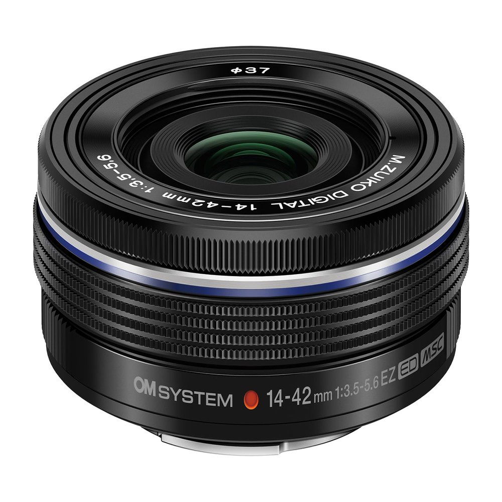 OM SYSTEM Olympus M.Zuiko Digital 14-42mm F3.5-5.6 EZ Black for Micro Four Thirds System Camera, Compact 3X Zoom Lens