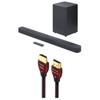 JBL BAR-2-1-DEEP-BASS-MK2 2.1ch Soundbar and Subwoofer with Dolby Digital and a WireLogic Ruby 8ft Ultra High Speed 4K-8K-10K HDMI Cable w/UHD, HDR, VRR & eARC (2022) view 1