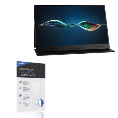 BoxWave Screen Protector Compatible With AZMKOO Portable Monitor, model MDS-156A08 (15.6 in) - ClearTouch Crystal ToughShield 9H (2-Pack), Clear 9H Tough Flexible Film Screen Protector