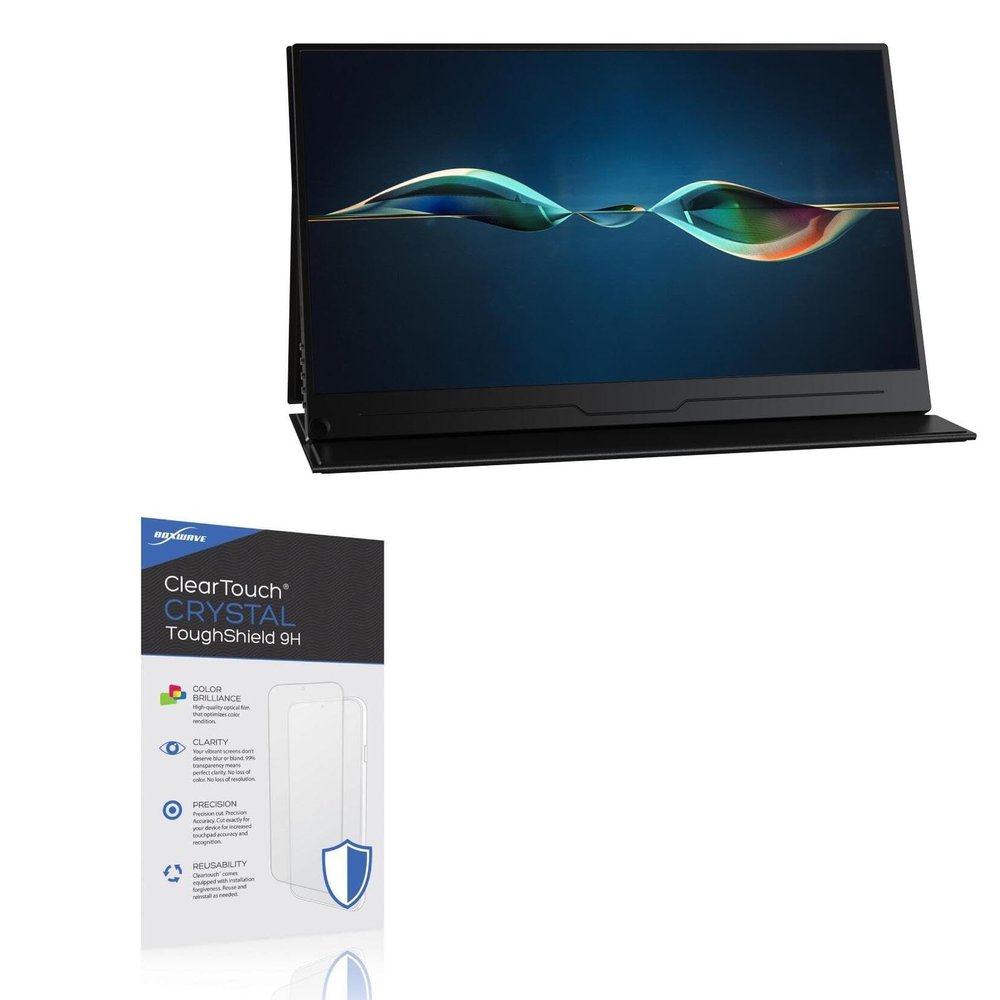 BoxWave Screen Protector Compatible With AZMKOO Portable Monitor, model MDS-156A08 (15.6 in) - ClearTouch Crystal ToughShield 9H (2-Pack), Clear 9H Tough Flexible Film Screen Protector