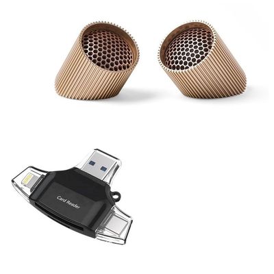 BoxWave Smart Gadget Compatible with Lexon Ray Speaker - AllReader SD Card Reader, microSD Card Reader SD Compact USB - Jet Black