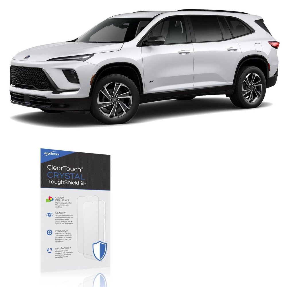 BoxWave Screen Protector Compatible with Buick 2025 Enclave Ultrawide Display (30 in) - ClearTouch Crystal ToughShield 9H (2-Pack), Clear 9H Tough Flexible Film Screen Protector