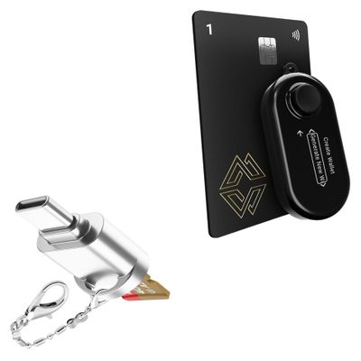 BoxWave Adapter Compatible with Cypherock X1 - Micro SD Card miniReader, USB Type-C OTG Reader USB3.0 Adapter Keychain - Metallic Silver