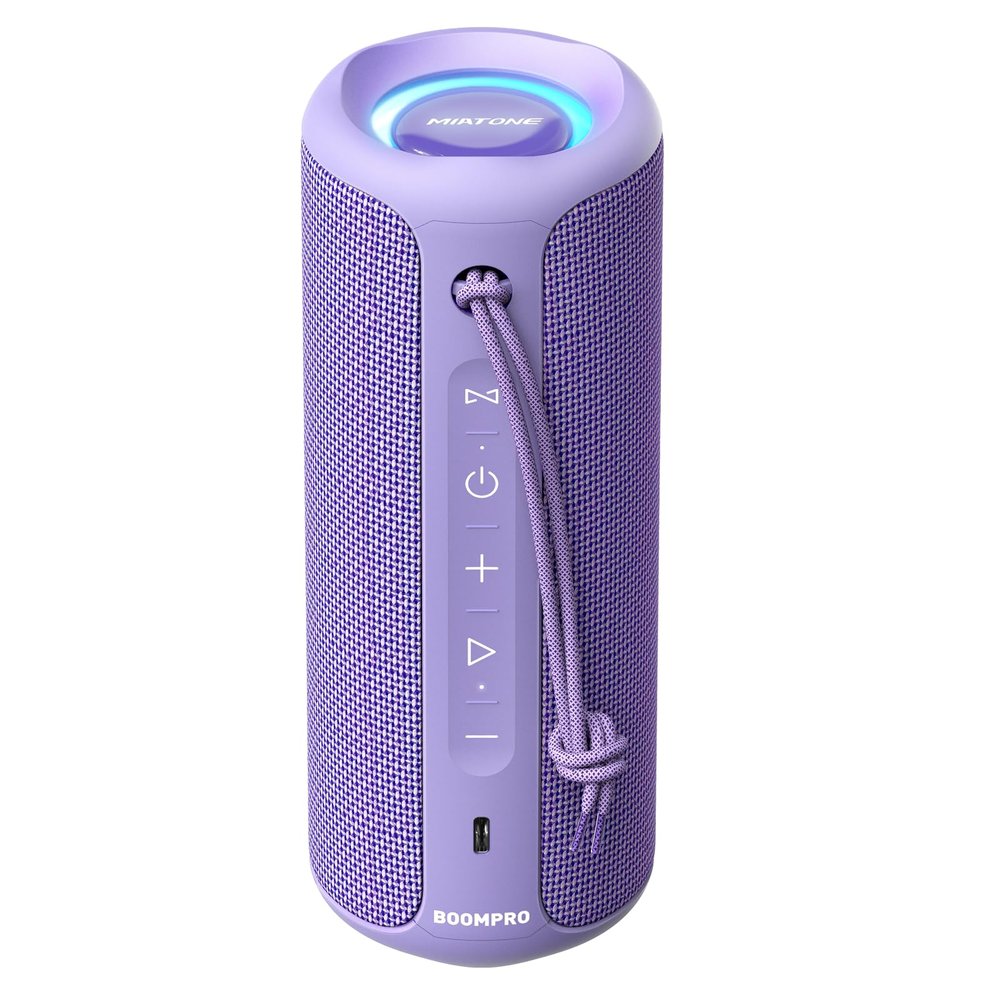 MIATONE Bluetooth Speakers 36W TWS Portable Speaker with Stereo Sound Bass, Bluetooth 5.3 Wireless USB Type C Outdoor, 5000mAh (Purple)