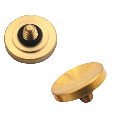 ZZHXSM 2PCS Gold Concave Camera Shutter Buttons 0.43 inch Diameter Gold Pure Copper Plated Buttons for Mechanical Shutter Release Cable Connection to Camera