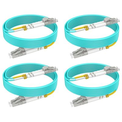 0.66ft/0.2m LC LC Multimode Fiber Patch Cables MMF, MM OM3 Fiber Optic Cable Duplex, 50/125m 10G/40G/100G LSZH (4pack), 