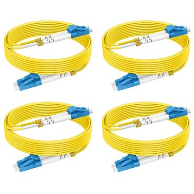 16ft/5m Single Mode Fiber Patch Cables OS2 LC to LC, SM Singlemode Optic Cable 10G SMF LSZH Duplex 9/125m OD 2.0mm (4pack),