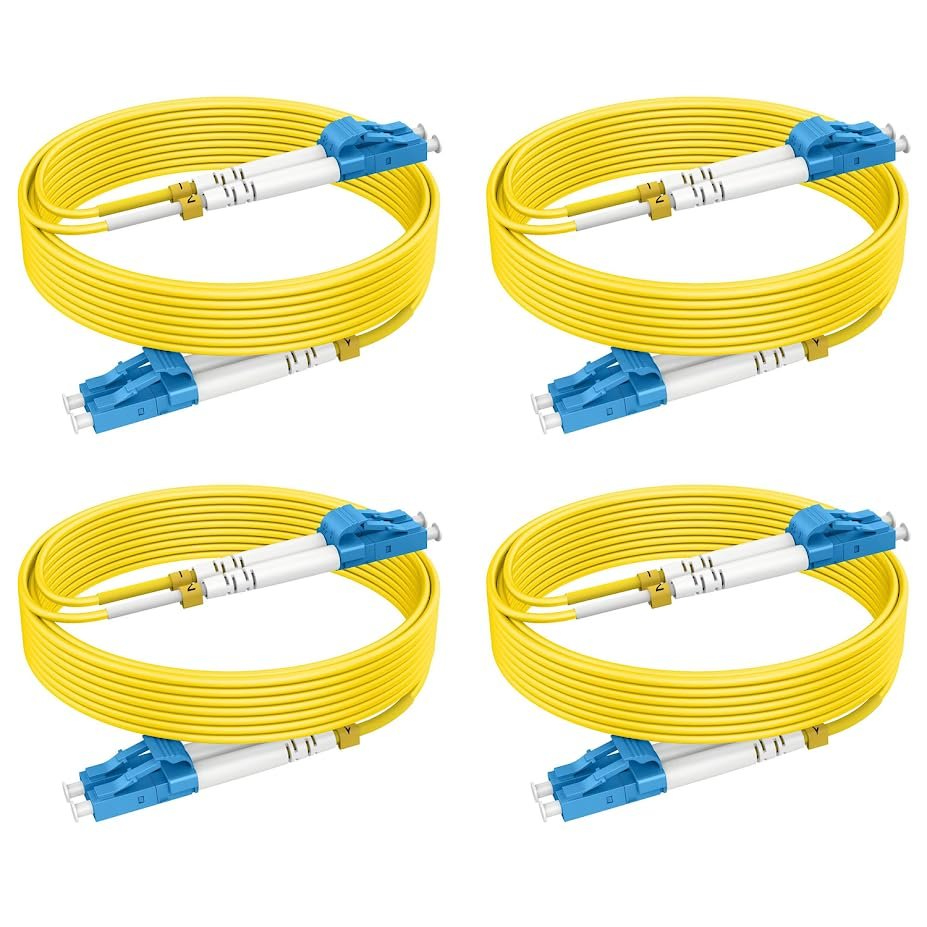 16ft/5m Single Mode Fiber Patch Cables OS2 LC to LC, SM Singlemode Optic Cable 10G SMF LSZH Duplex 9/125m OD 2.0mm (4pack), 