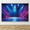 Leowefowa Music Stage Background 12x8ft Spotlight Music Party Backdrops for Photoshoot Neon Lights Tunnel Photography Backdrop 80 90's Theme Photo Props Let's Glow Neon Backdrops for Parties Vinyl view 1