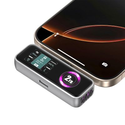 ZIKE Z791C Magnetic Portable SSD 2 TB, External SSD Built-in Fan, 4K 120fps ProRes Video Recording, USB3.2 Gen2 up to 990MB/s, Supports PD3.0 Port 27W Charging Compatible with iPhone 17/16/15