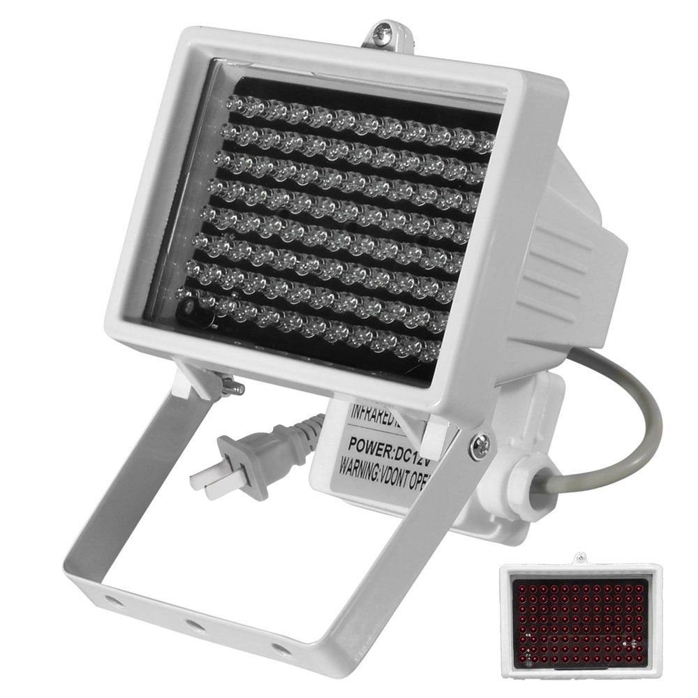 850nm IR Light, 96 LED Infrared Light, IP65 Waterproof IR Illuminator, IR Lights for Night Vision, CCTV Security Cameras, Indoor Warehouse Outdoor Backyard, Range 65.6ft, Angle 60 Degree