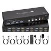 L6AS0F7 Dual Monitor HDMI 2.1 KVM Switch 4 Computers 2 Monitors 8K@60Hz 4K@120Hz 4 Port KVM Switches for 4 PC Share 4 USB 3.0 Devices(EU Power Plug) view 1