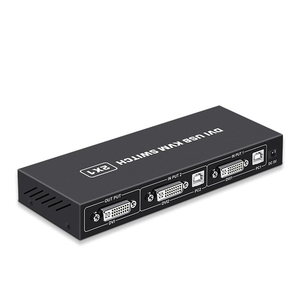 D3LX0Z1 DVI KVM Switch 2-in-1 4K Two Computers Shared USB Keyboard Mouse Print Monitor Multi-Function Switching Screen
