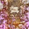 8PCS Shimmer Wall Backdrop, Reusable Sequin Glitter Backdrop Panel, Foursquare Sequin Wall Backdrop for Birthday, Wedding, Graduation, Engagement, Party Decoration (Gold) view 2