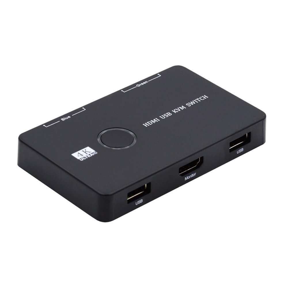 Y0S3QZ1 KVM USB 2.0 & HDMI 4K Switch Selector Dual PCs Sharing Monitor for Mouse Scanner Printer for HDTV USB Port Keyboard
