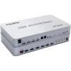 L6AS0F7 4x2 HDMI KVM Matrix Audio Video Converter Switch Splitter 4 Input 2 Out Display 4K 60Hz USB Wired Keyboard Mouse Control 4 PCs(with EU Plug) view 2