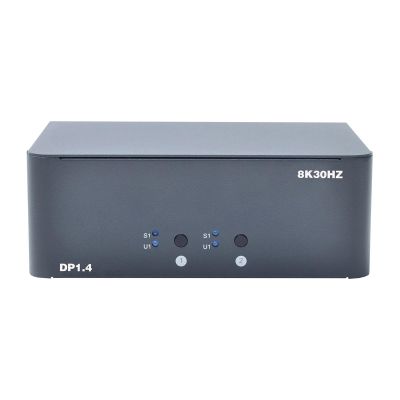 L6AS0F7 8K Dual Monitor DisplayPort 1.4 KVM Switch, 2 Ports, HDR10, USB 3.2 Gen 2, Hotkey, VRR, Multi-Monitor, 32.4 Gbps Bandwidth