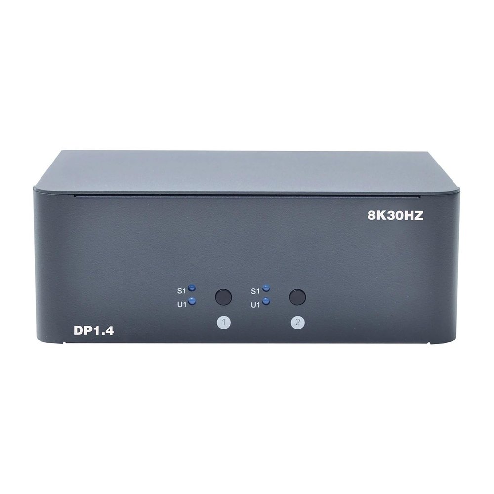 L6AS0F7 8K Dual Monitor DisplayPort 1.4 KVM Switch, 2 Ports, HDR10, USB 3.2 Gen 2, Hotkey, VRR, Multi-Monitor, 32.4 Gbps Bandwidth