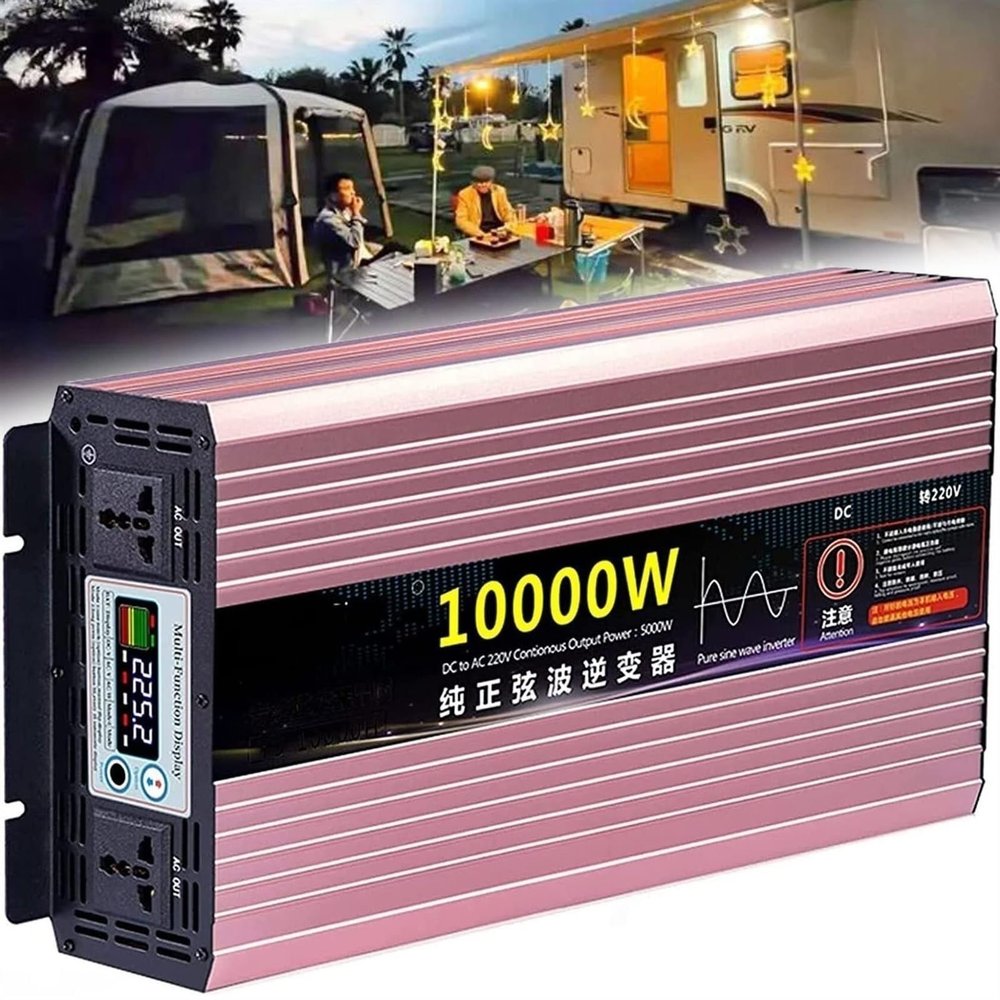 10000W Pure Sine Wave Inverter 12V 24V 48V 60V 72V to 220V car Converter,with LED Display,AC Outlets, for Laptop, Tablet, RVs,Trucks, Camping,Emergencies,etc.(60V)