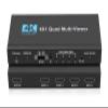 L6AS0F7 4K 4x1 HDMI Multi-viewer switcher 4K Seamless Quad Screen Real Time Multi Viewer Splitter 4 in 1 Out HDMI Switch Adapter with IR(4X1 US Plug) view 1