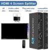 L6AS0F7 4K 4x1 HDMI Multi-viewer switcher 4K Seamless Quad Screen Real Time Multi Viewer Splitter 4 in 1 Out HDMI Switch Adapter with IR(4X1 US Plug) view 2