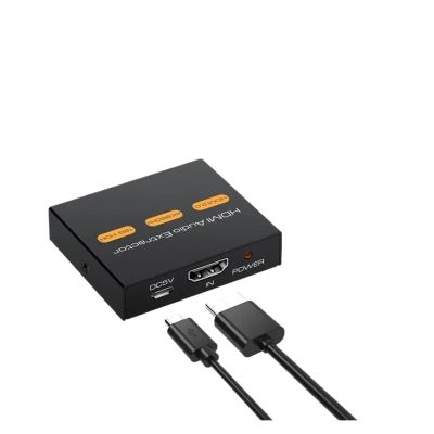 HDMI Separation Audio Extractor Converter Adapter 4K 60Hz HDMI to HDMI 3.5mm Stereo + L/R Audio Extractor Splitter for Xbox PS5