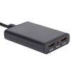 FUZHUI USB 3.0 to Dual HD Multimedia Interface Adapter, Stereo Audio Output, 1080P Video Display Converter for Data Comparison, Multi Screen Mirroring Extension, Black view 2