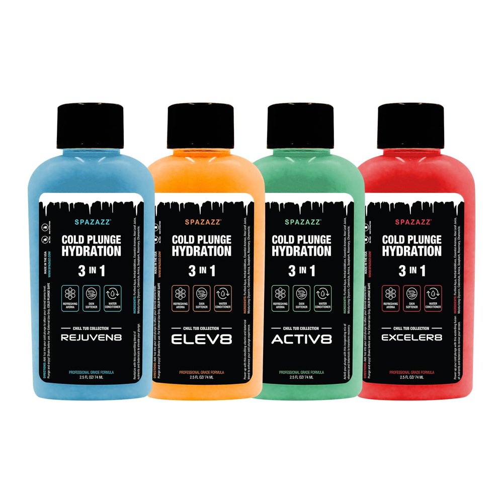 Spazazz Cold Plunge Water Treatment for Ice Baths & Tubs 4-Sampler Pack