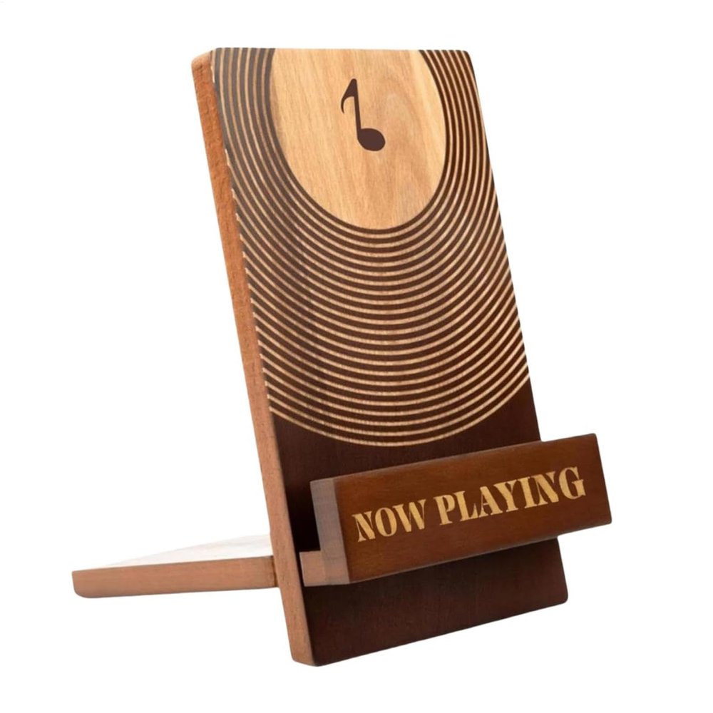 Classic Wood Now Playing Record Holder Stand | Now Playing Vinyl Record Stand,Wooden Display Vinyl Holder Stand,Retro Now Spinnings Record Accessories